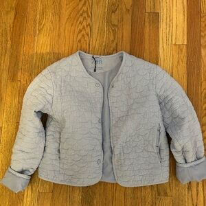 Zara Quilted kids Jacket in Light Blue/lavendar